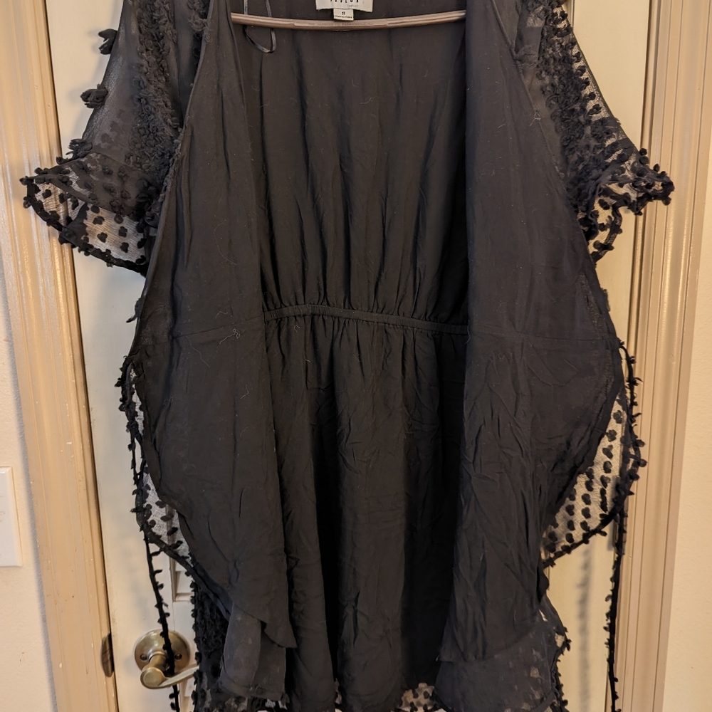 Dress, Wrap mini dress by Fablux, size small, black, EUC. - Picture 2 of 3